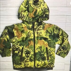 Baby Gap Hooded Jacket Kids 3Y Camouflage Graffiti Skull Rockers Edgy